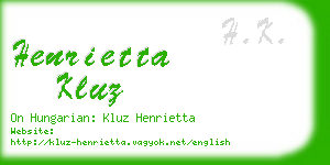 henrietta kluz business card